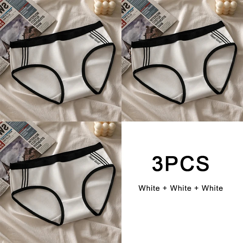 "3PCS Women's Cotton Panties – Soft, Breathable, Mid-Rise Briefs | Comfortable & Sexy Lingerie"