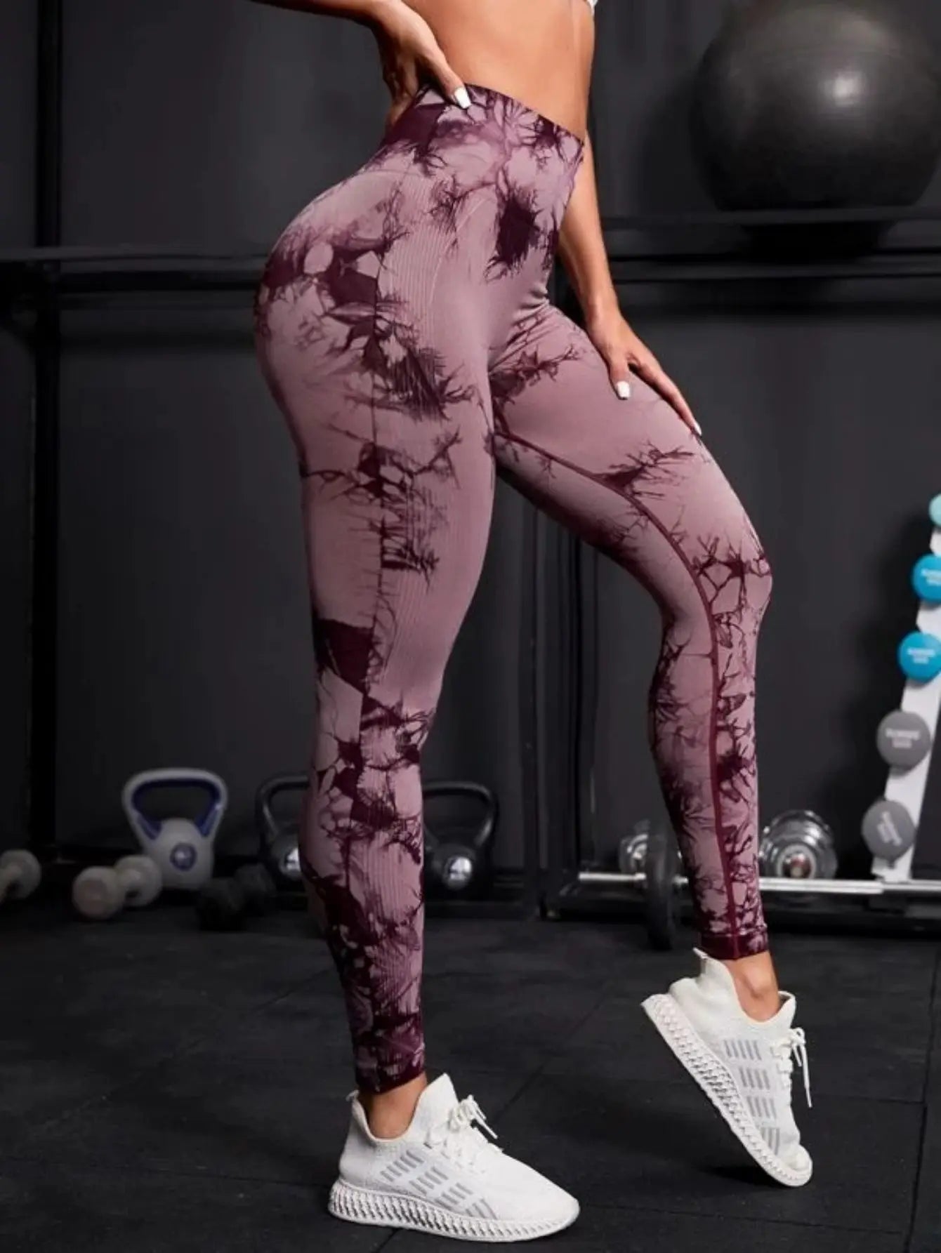 "Women's Seamless High-Waist Leggings – Tie-Dye, Hip-Lifting Yoga & Gym Tights"