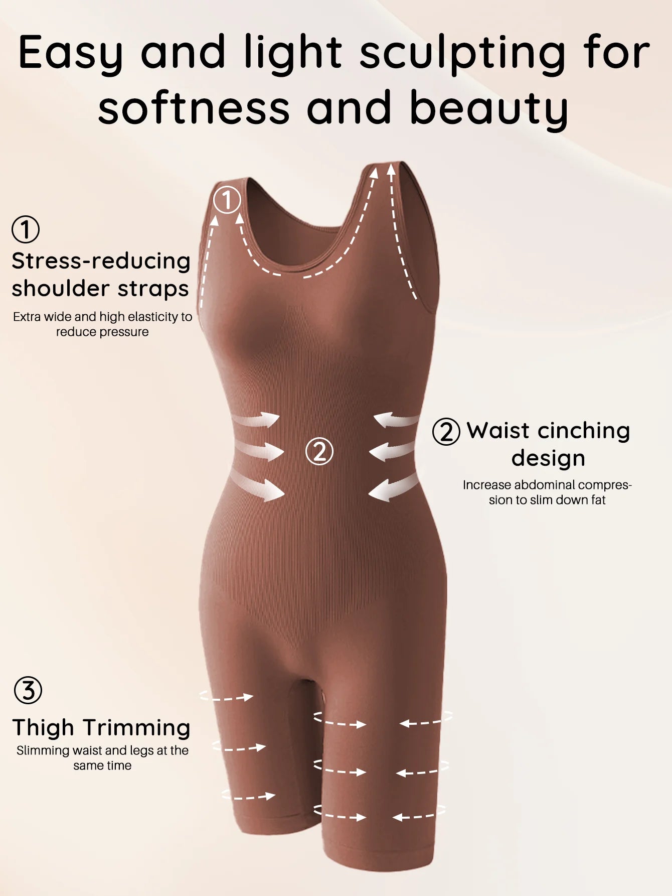 Sexy Full Coverage Shapewear Bodysuit – Thigh Slimming & Seamless Fit