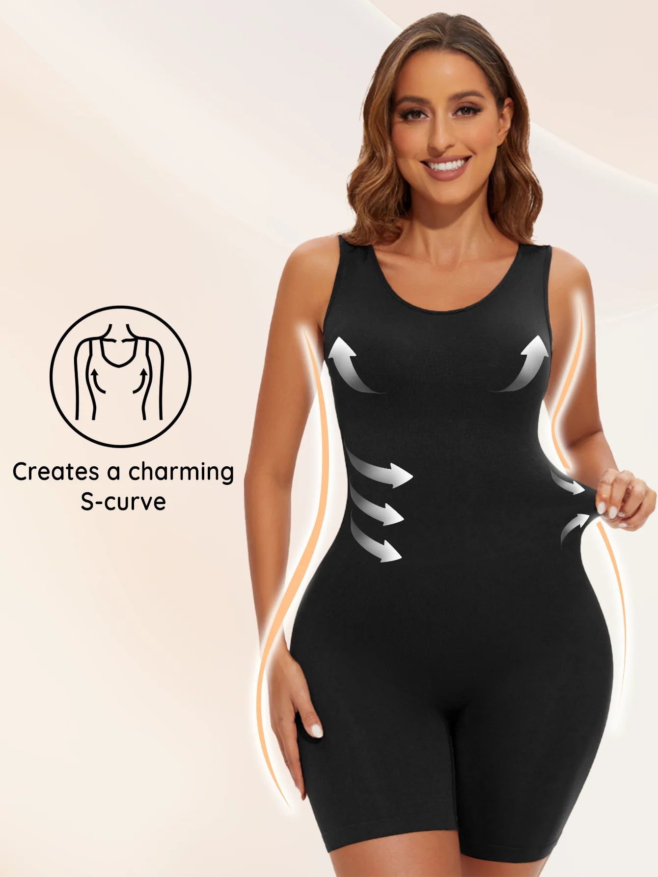 Sexy Full Coverage Shapewear Bodysuit – Thigh Slimming & Seamless Fit