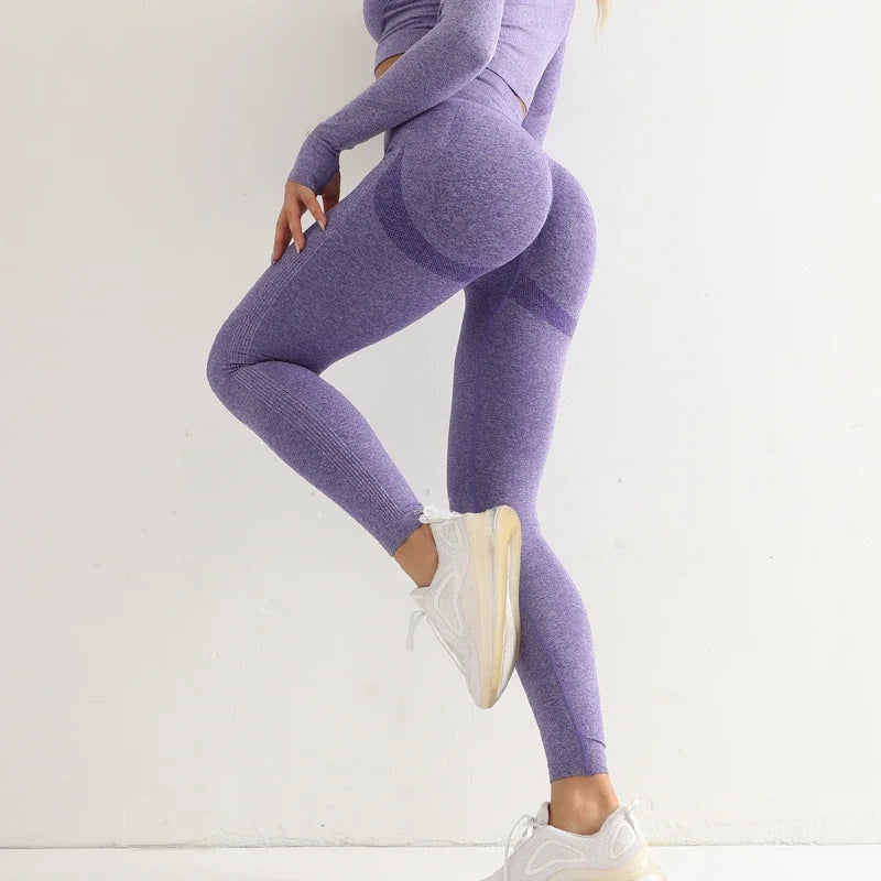 "Legging taille haute sans couture pour femme - Extensible, contrôle du ventre et résistant aux squats