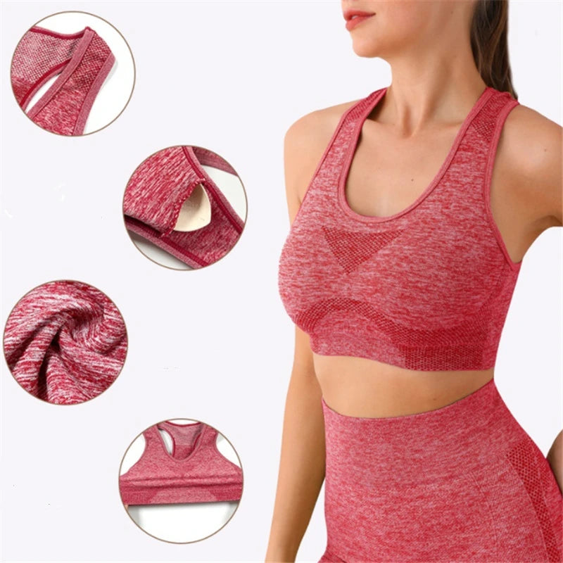 Women’s Seamless Yoga Set – Gym Shorts, Sports Bra & Leggings"