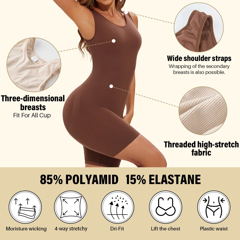 Sexy Full Coverage Shapewear Bodysuit – Thigh Slimming & Seamless Fit