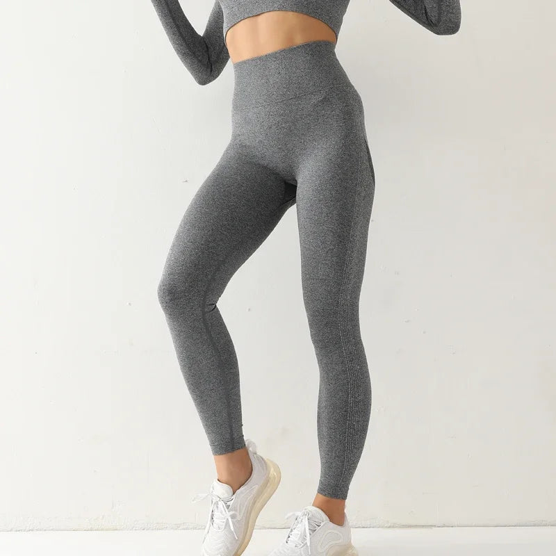 "Legging taille haute sans couture pour femme - Extensible, contrôle du ventre et résistant aux squats