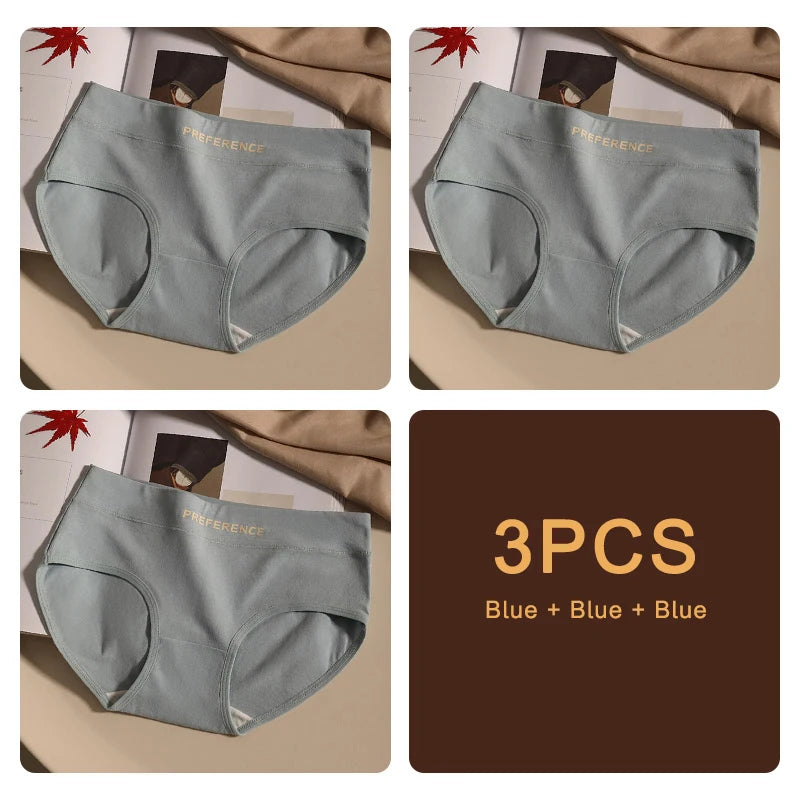 "3PCS Seamless Cotton Panties – Soft, Breathable & Sexy Underwear for Women"