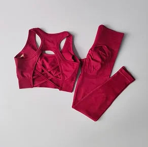 Women's Yoga Suit – Shockproof Sports Bra & Leggings