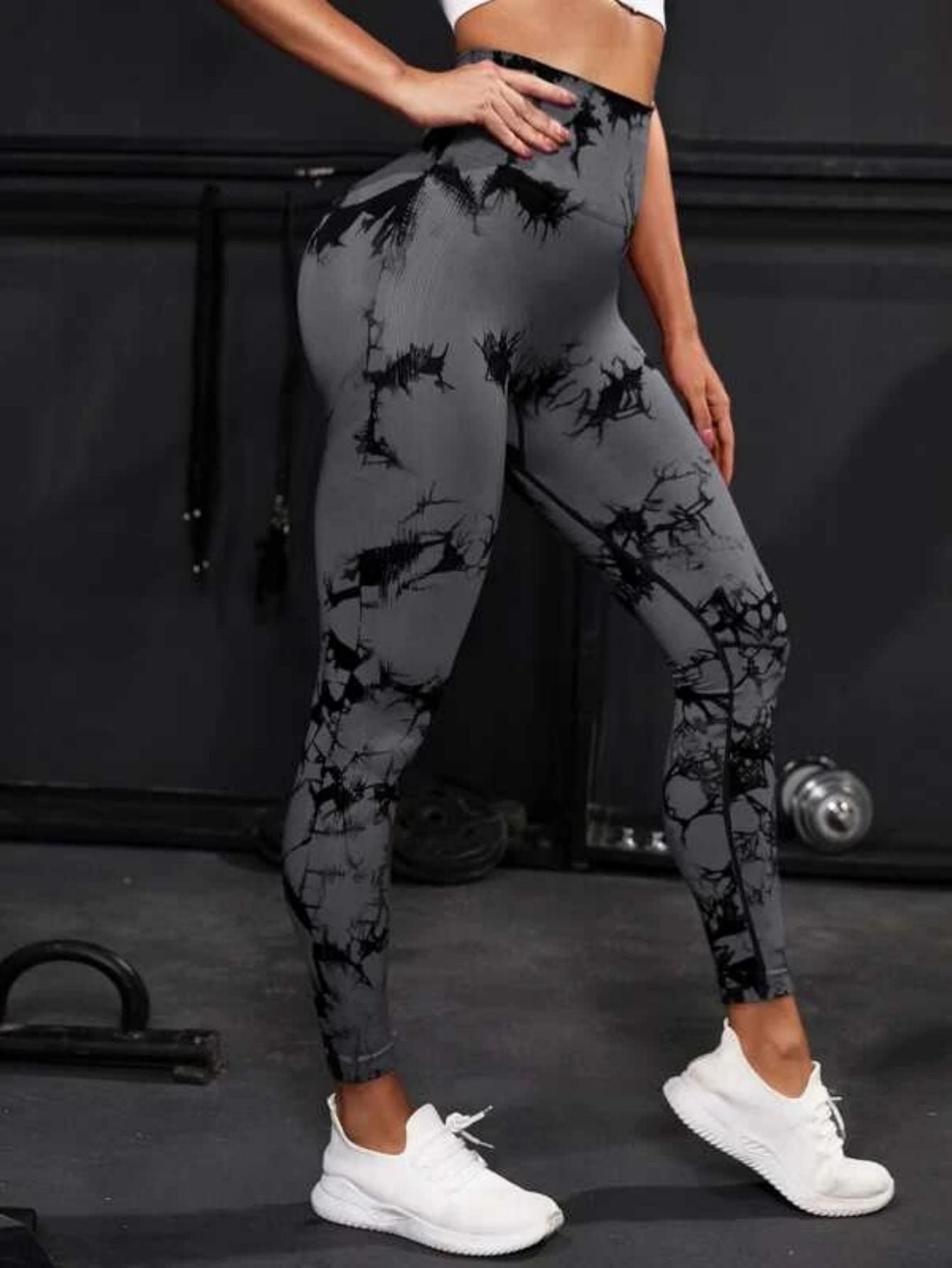 "Women's Seamless High-Waist Leggings – Tie-Dye, Hip-Lifting Yoga & Gym Tights"