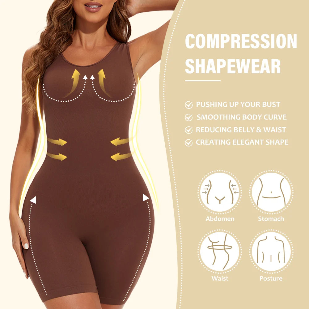 Sexy Full Coverage Shapewear Bodysuit – Thigh Slimming & Seamless Fit