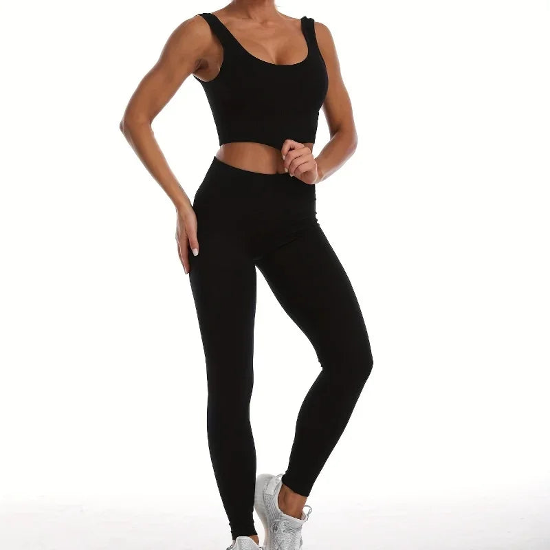 Women’s Seamless Rib Yoga Suit – Quick-Drying & Breathable