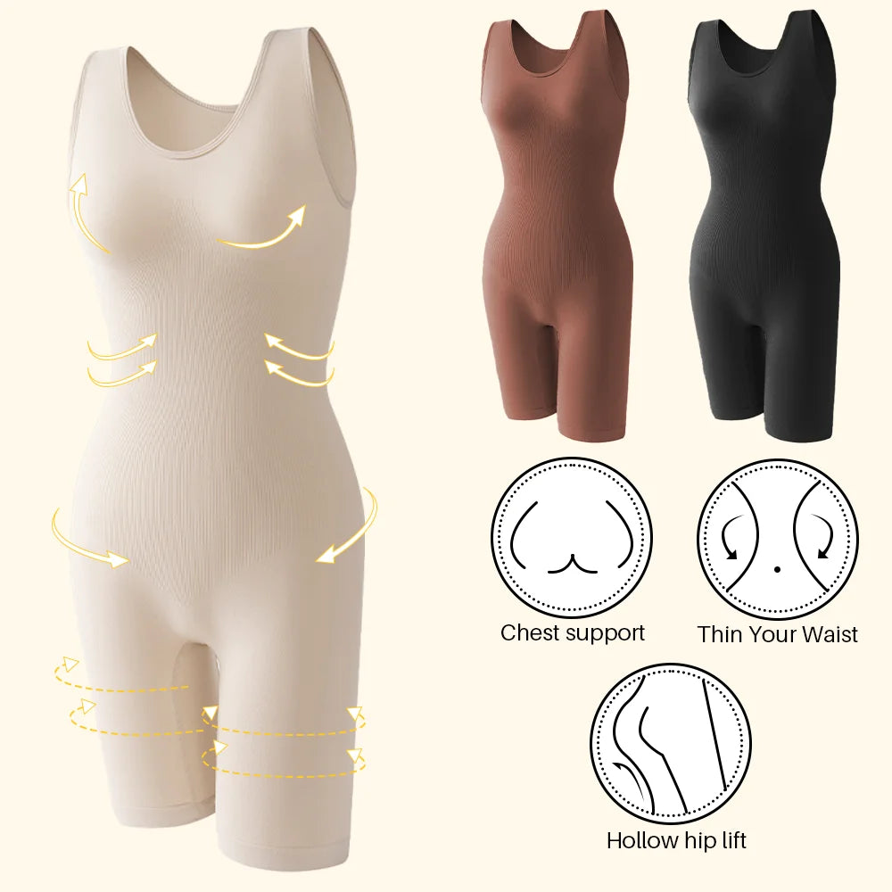 Sexy Full Coverage Shapewear Bodysuit – Thigh Slimming & Seamless Fit