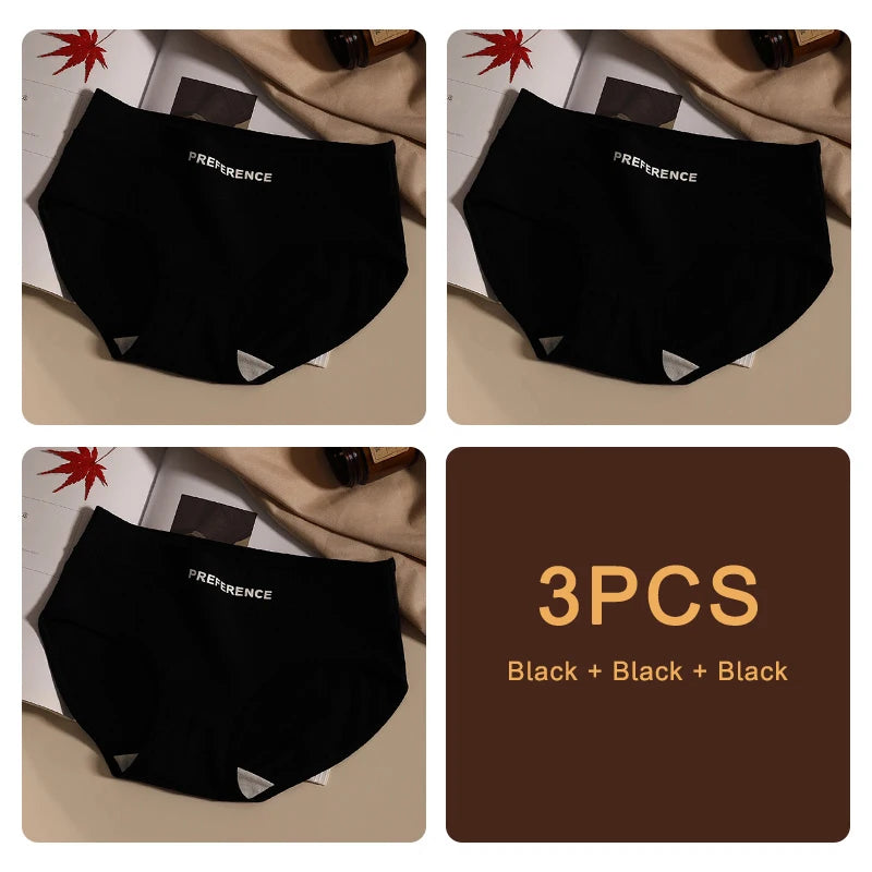 "3PCS Seamless Cotton Panties – Soft, Breathable & Sexy Underwear for Women"