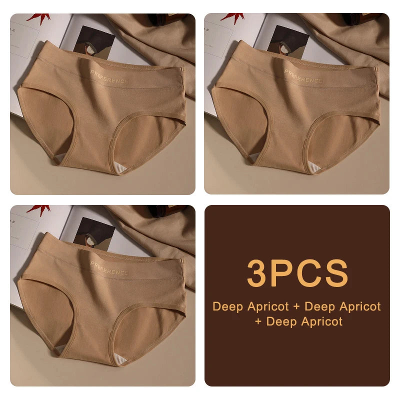 "3PCS Seamless Cotton Panties – Soft, Breathable & Sexy Underwear for Women"