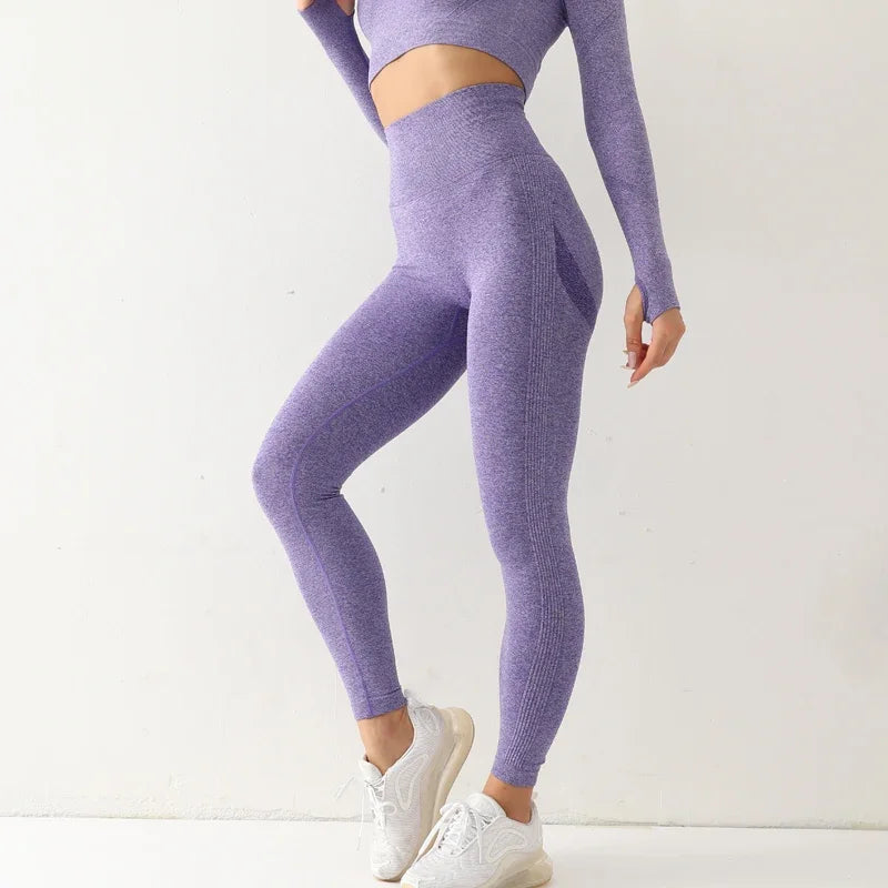 "Women's Seamless High-Waist Leggings – Stretchy, Tummy Control & Squat-Proof