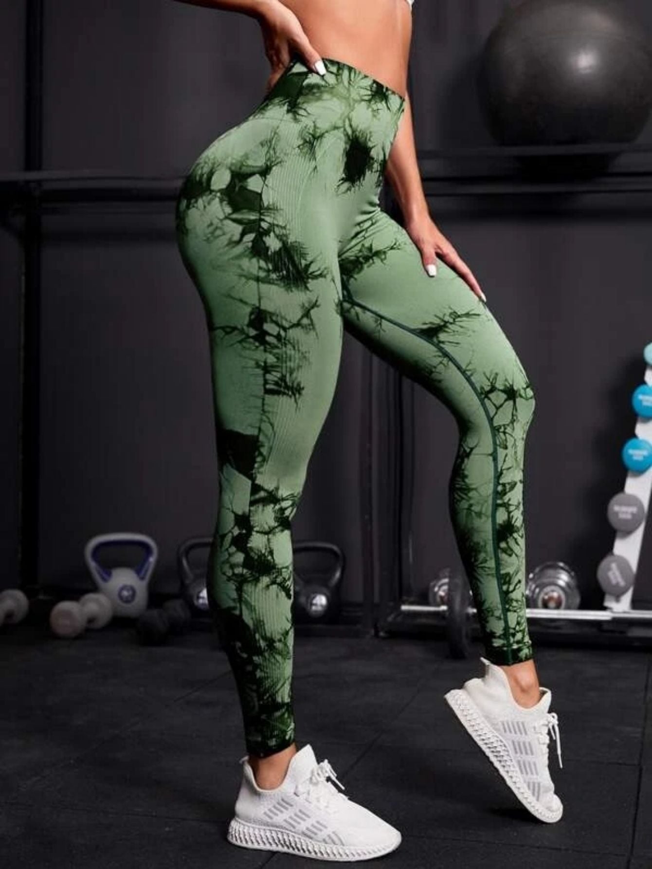 "Women's Seamless High-Waist Leggings – Tie-Dye, Hip-Lifting Yoga & Gym Tights"