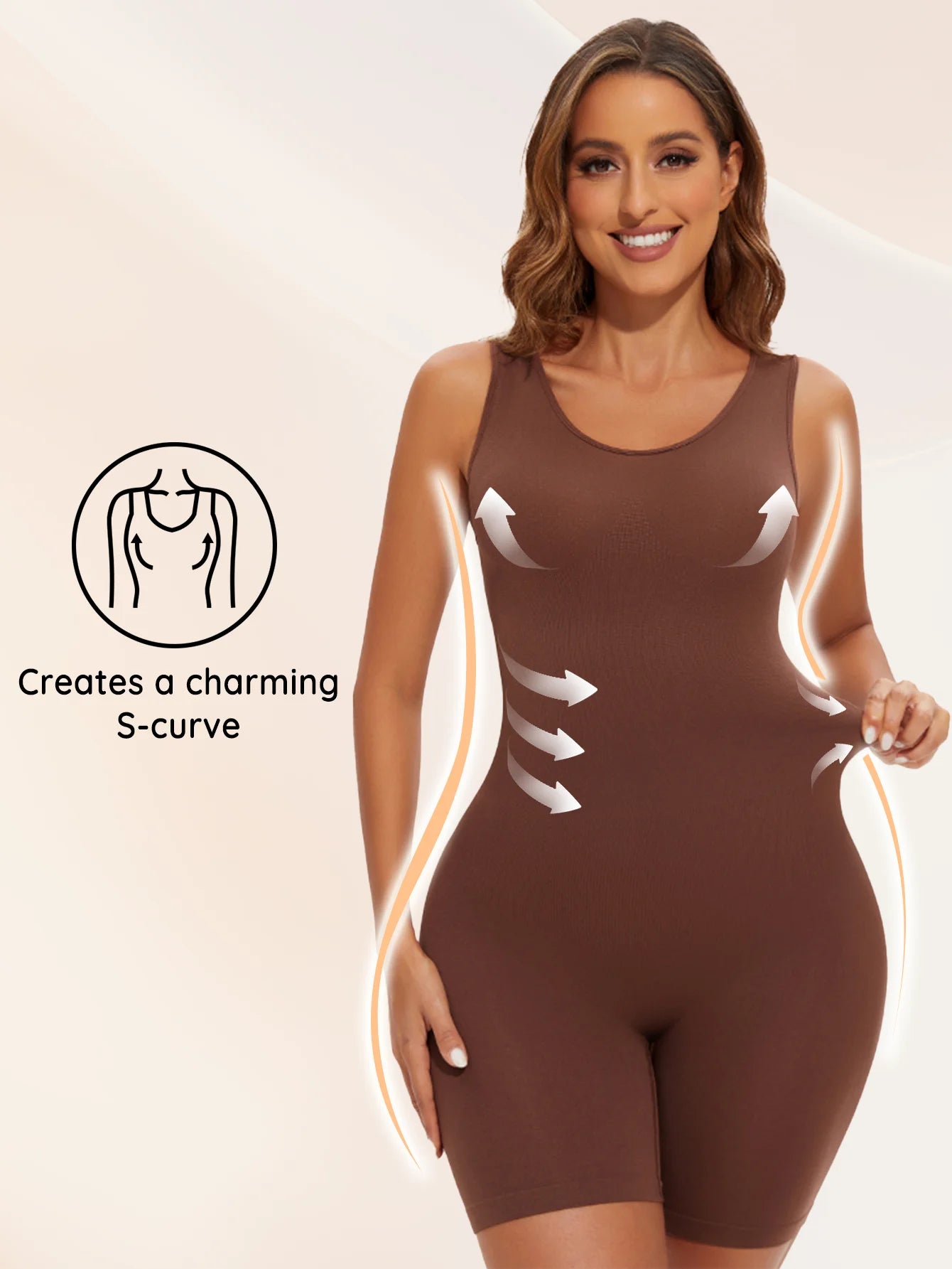 Sexy Full Coverage Shapewear Bodysuit – Thigh Slimming & Seamless Fit