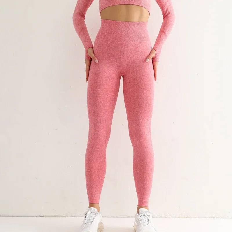 "Legging taille haute sans couture pour femme - Extensible, contrôle du ventre et résistant aux squats