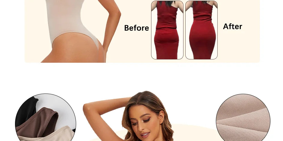 Seamless Shapewear Bodysuit for Women – Sculpting Thong Body Shaper