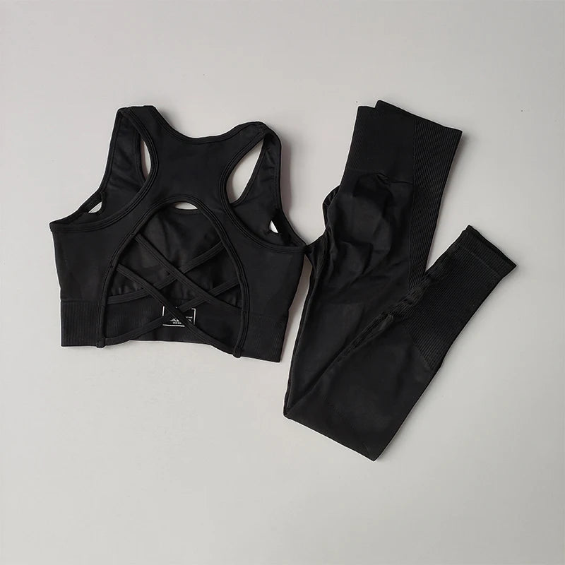 Women's Yoga Suit – Shockproof Sports Bra & Leggings